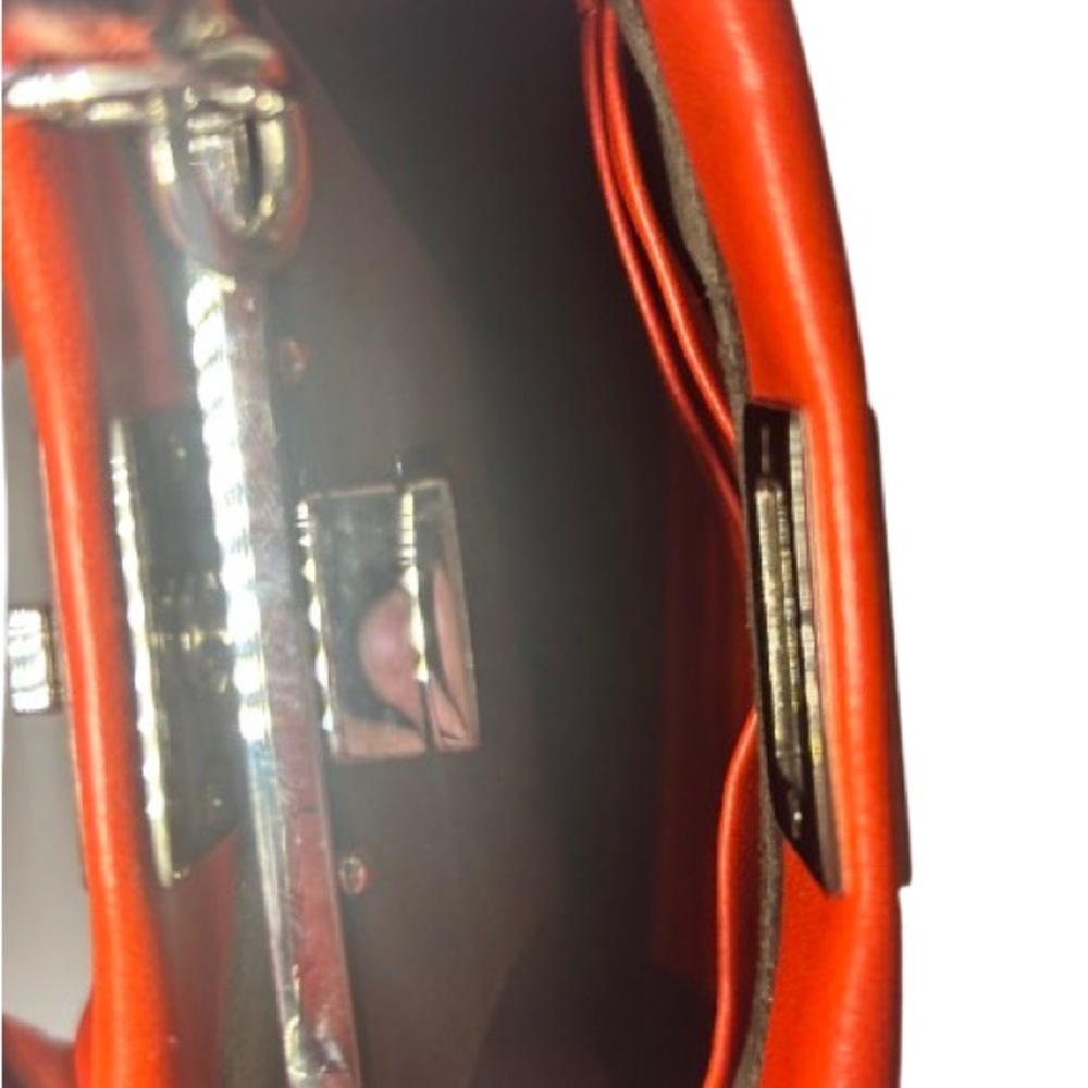 Fendi Leather Crossbody MICRO Peekaboo in Orange/Red Color with inclusions. - Picture 7 of 10